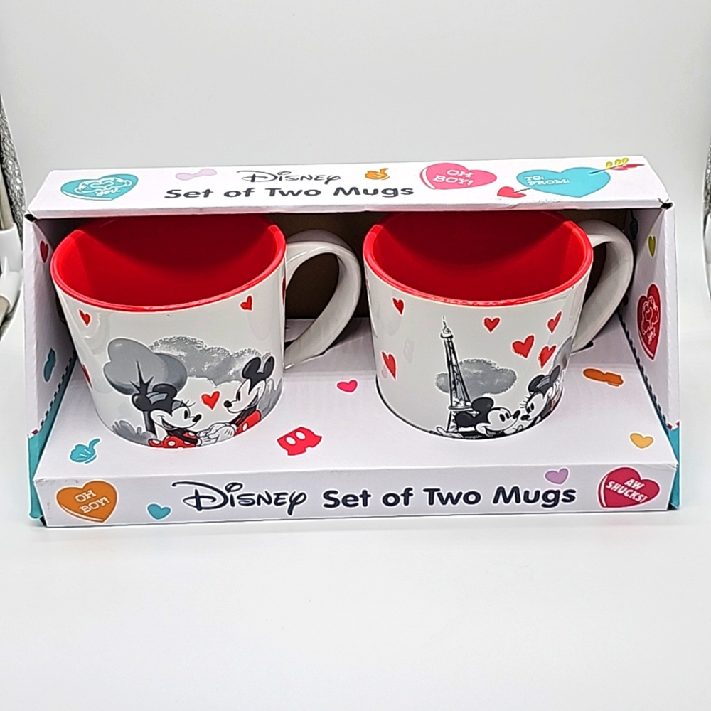 Disney Mickey & Minnie Heart Mugs